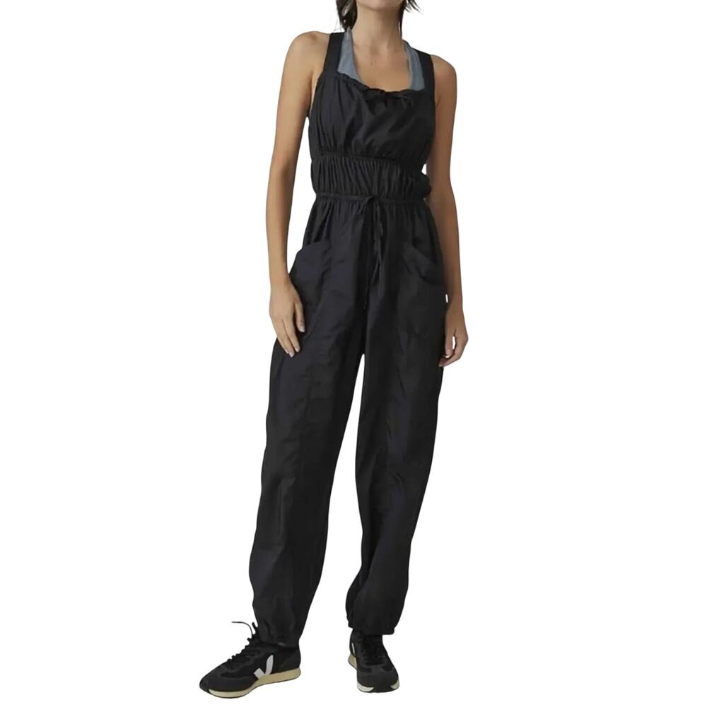 Free People FP Movement Tropic Sport Black One Piece Jumpsuit